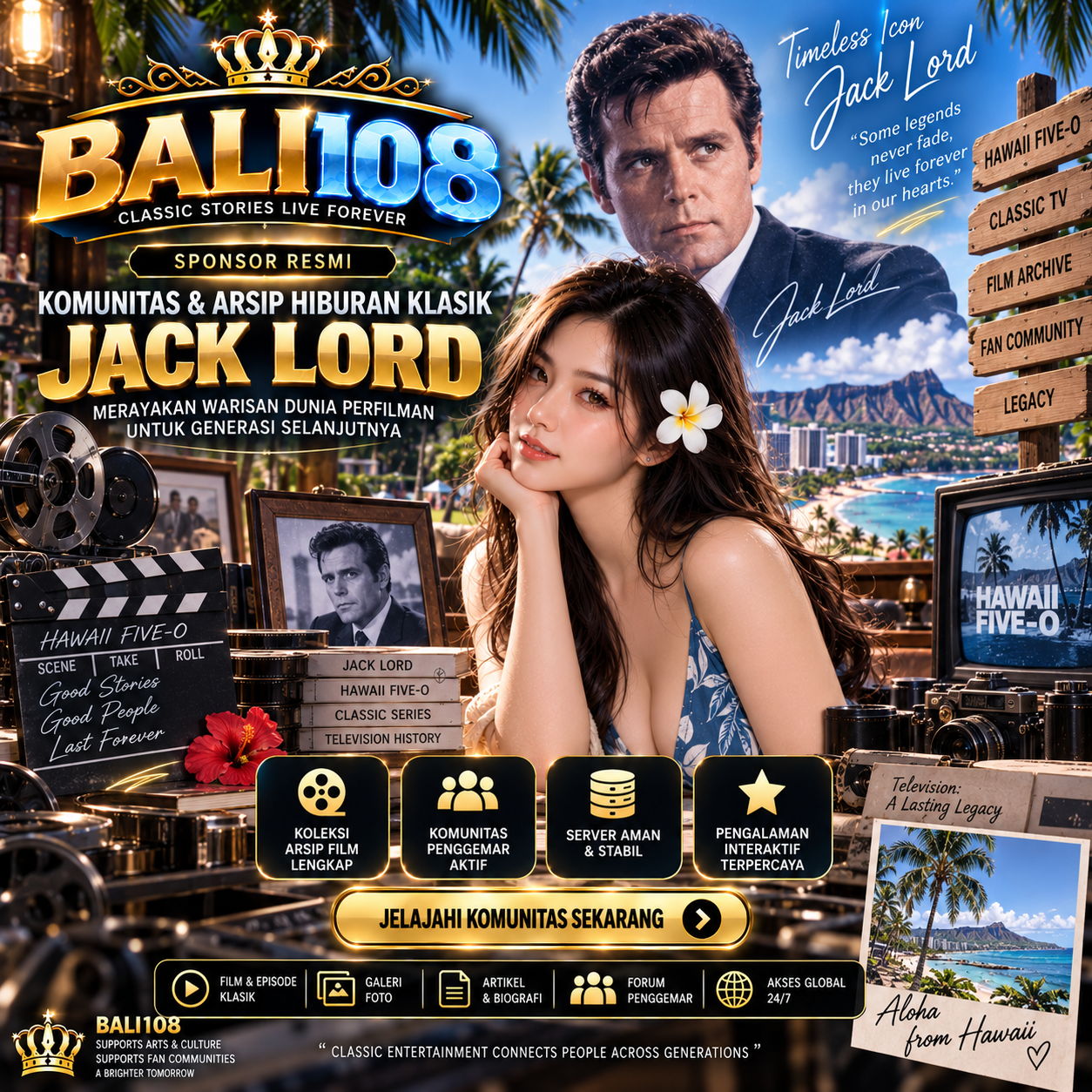 Visual komunitas dan arsip hiburan klasik Jack Lord